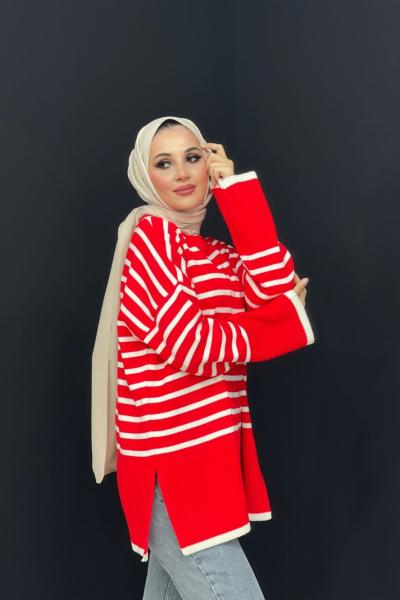 Çizgili Triko Kazak