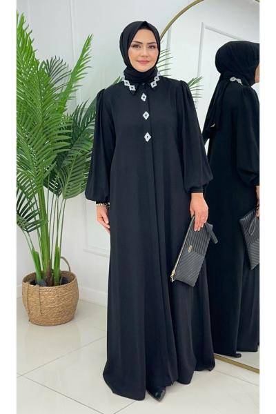 ÖZGÜN TAŞLI FERACE-SİYAH