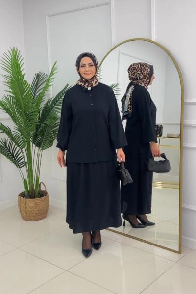 SELİN ETEKLİ TAKIM-SİYAH