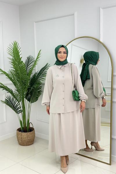 SELİN ETEKLİ TAKIM-BEJ