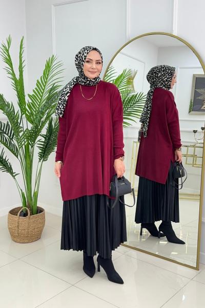YAĞMUR TRİKO TUNİK - BORDO