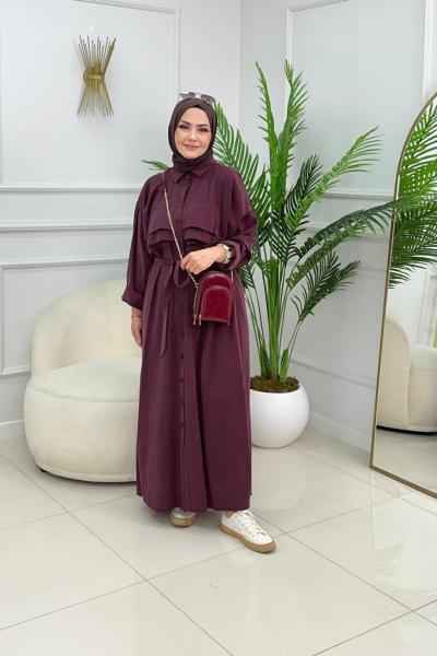 CLASSY MODAL ELBİSE - BORDO